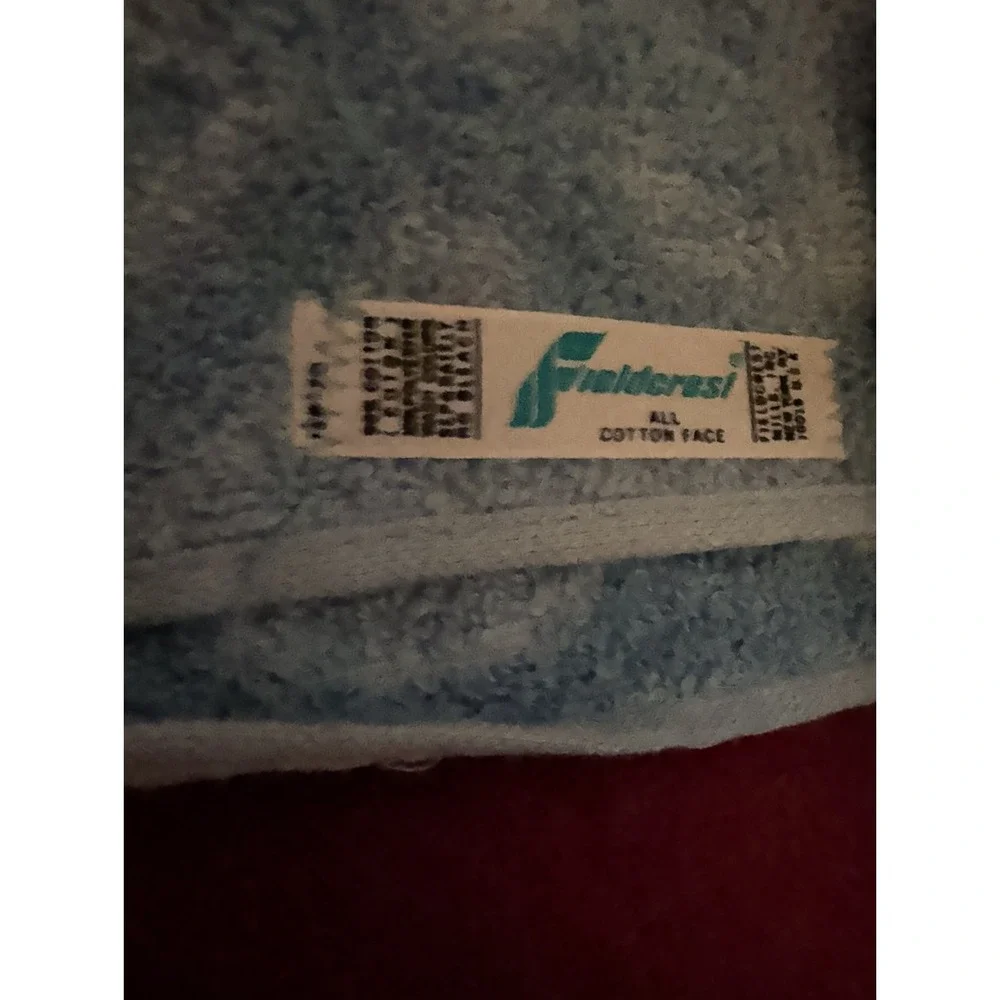 24 VINTAGE FIELDCREST RETRO  BLUE Sculptured BATH TOWEL SETs  Fringe.NWOT. Match